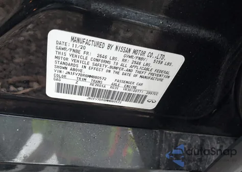 2021 Infiniti Q50 Red Sport 400 Awd z USA, uszkodzony, nr VIN JN1FV7DR6MM880572